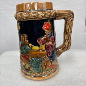 1950s Gift Craft Japan Drinking Bavarian Friends Porcelain Stein Vintage